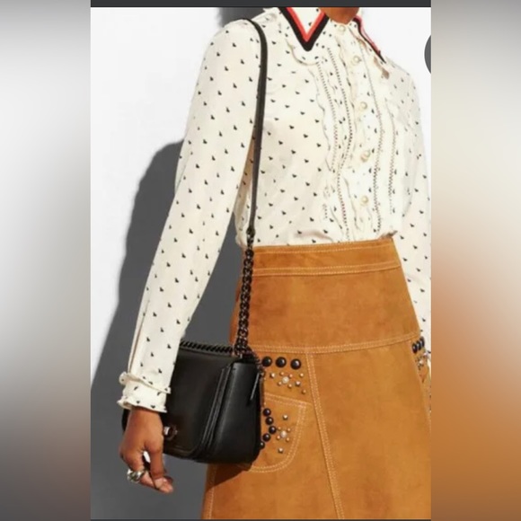 ✨NWT✨😍Coach Genuine Leather Bag w/chain strap - Picture 2 of 12